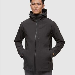 tentree Men's Black‎ Nimbus Rain Jacket size M “creative studio” embroidered